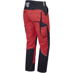 CONCEPT Pantalon de travail mutlipoche PIONIER noir rouge dos