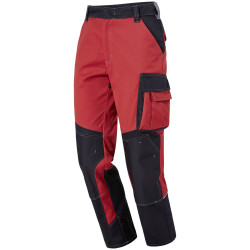 CONCEPT Pantalon de travail mutlipoche PIONIER noir rouge