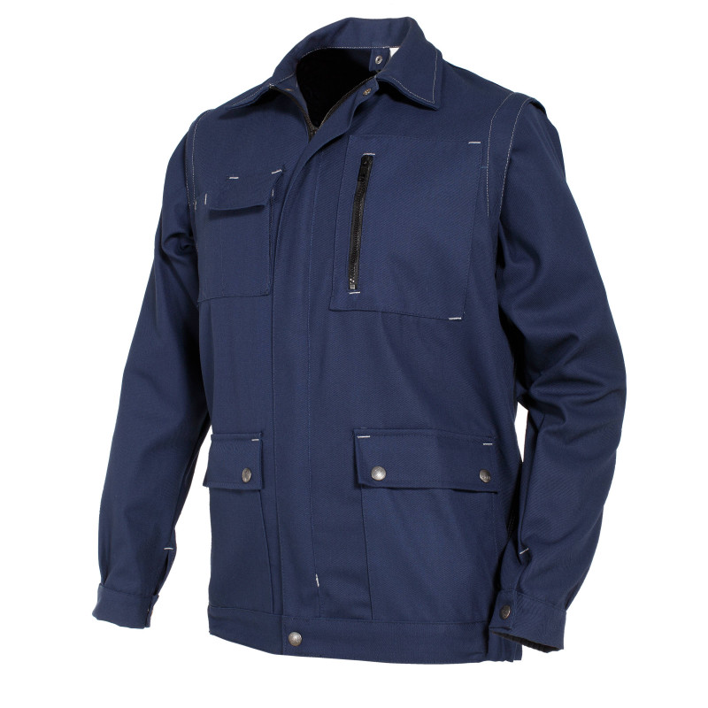 JARNIOUX PLUS Blouson de travail multipoches coton/poly navy