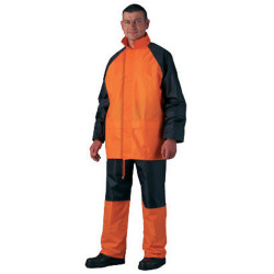 Ensemble de pluie polyamide souple et imperméable haute visibilité orange