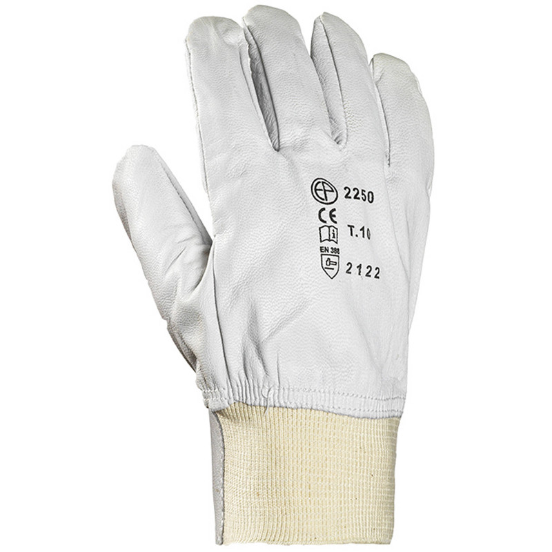 1 paire de gants de travail en cuir Poignet extensible Tough Cowhide Gant  de travail Durable, ferme et sûr