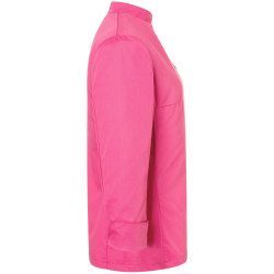 Veste de cuisine femme rose manches longues