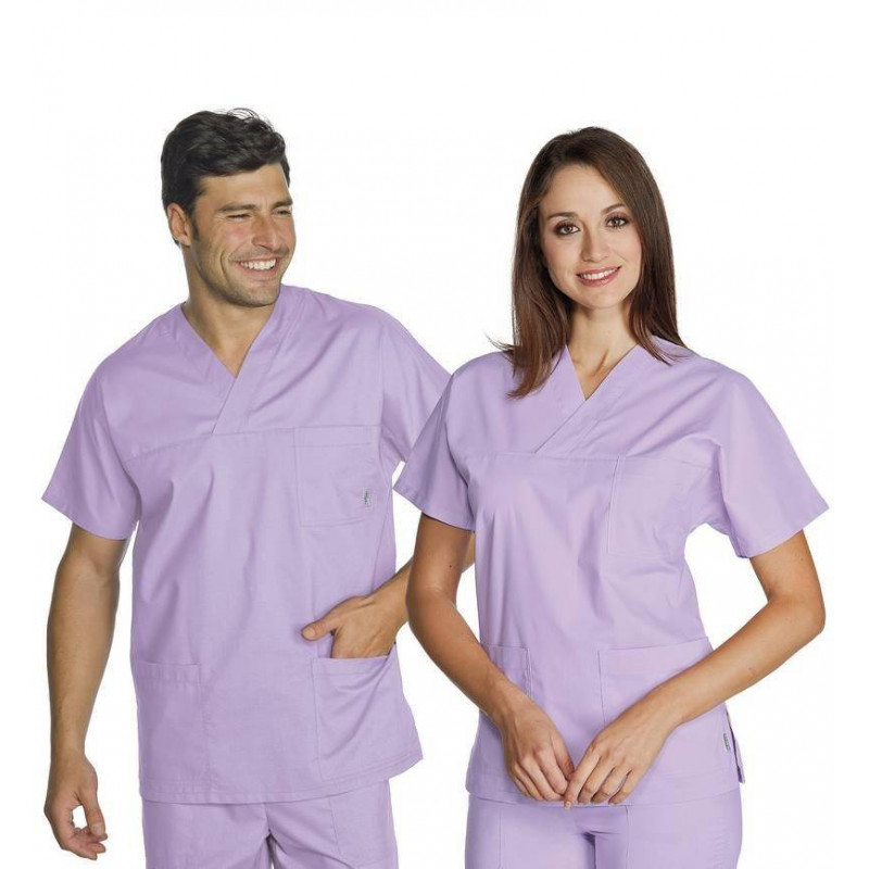 Tunique médicale mixte coton SOLE Lilas