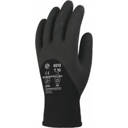 Lot de 10 paires de gants EUROWINTER enduit latex noir, dos aéré