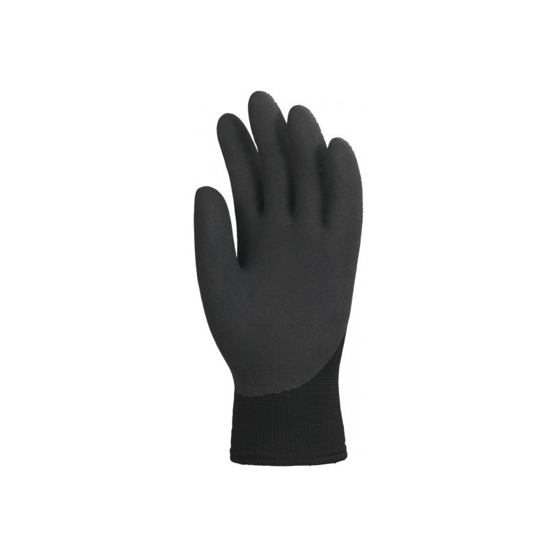 Lot de 10 paires de gants EUROWINTER enduit latex noir, dos aéré