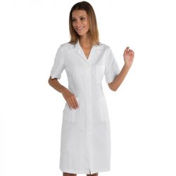 SATIN Blouse médicale femme manches courtes sans repassage