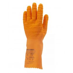 Gants latex crêpé orange lot de 12 paires